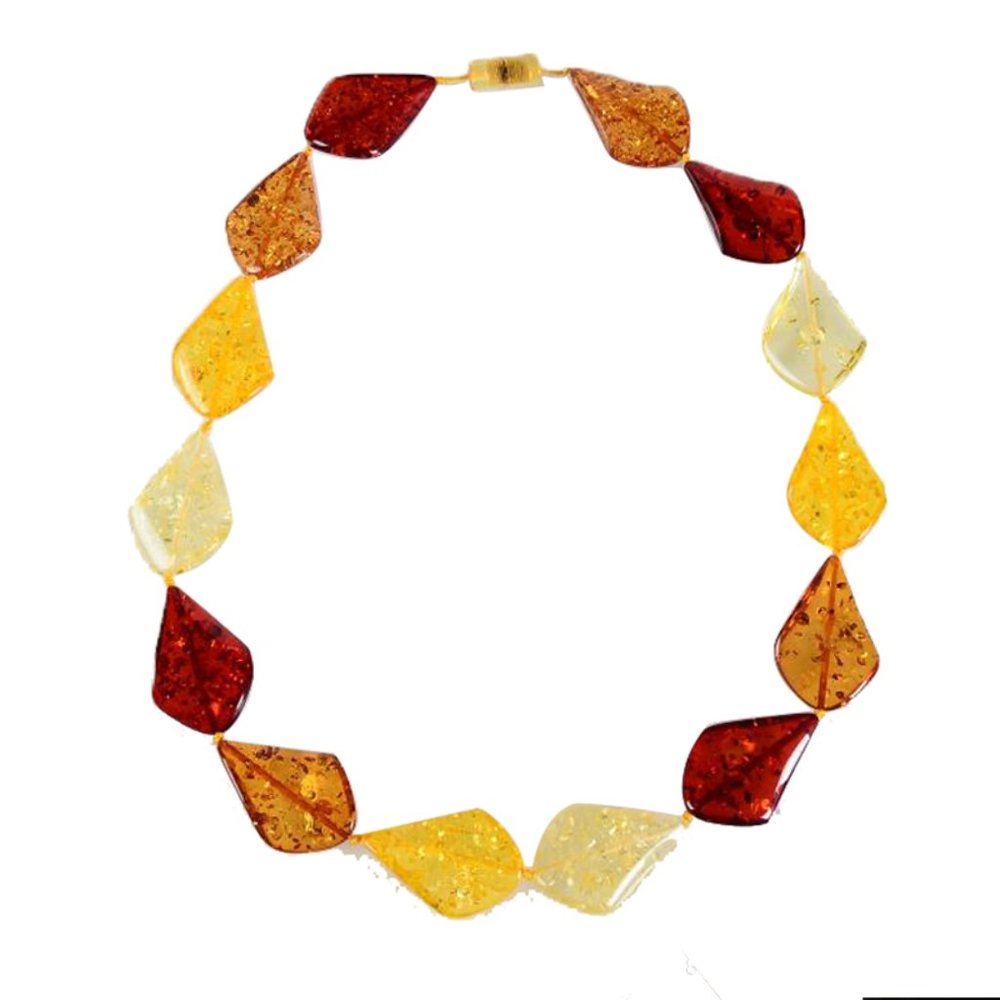 V3 Jewelry Multi Color Amber Beaded Statement Necklace-24"